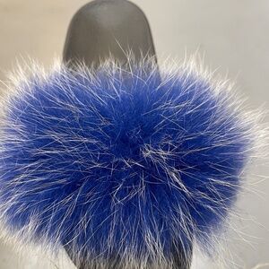 GOLDEN ROAD Women's Faux Fur Slides, Open Toe Cute Fur Slippers, Comfortable